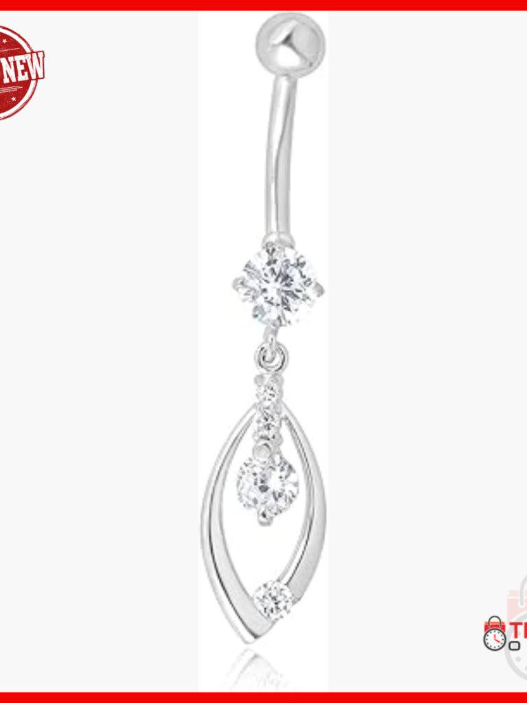 10k Gold Cz Teardrop Belly Button Ring 14 Gauge Body Jewelry